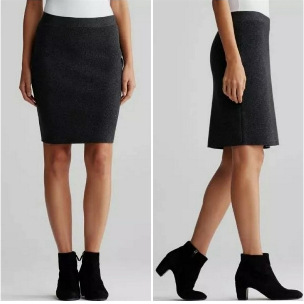 Classic Grey Merino Wool Skirt EUC